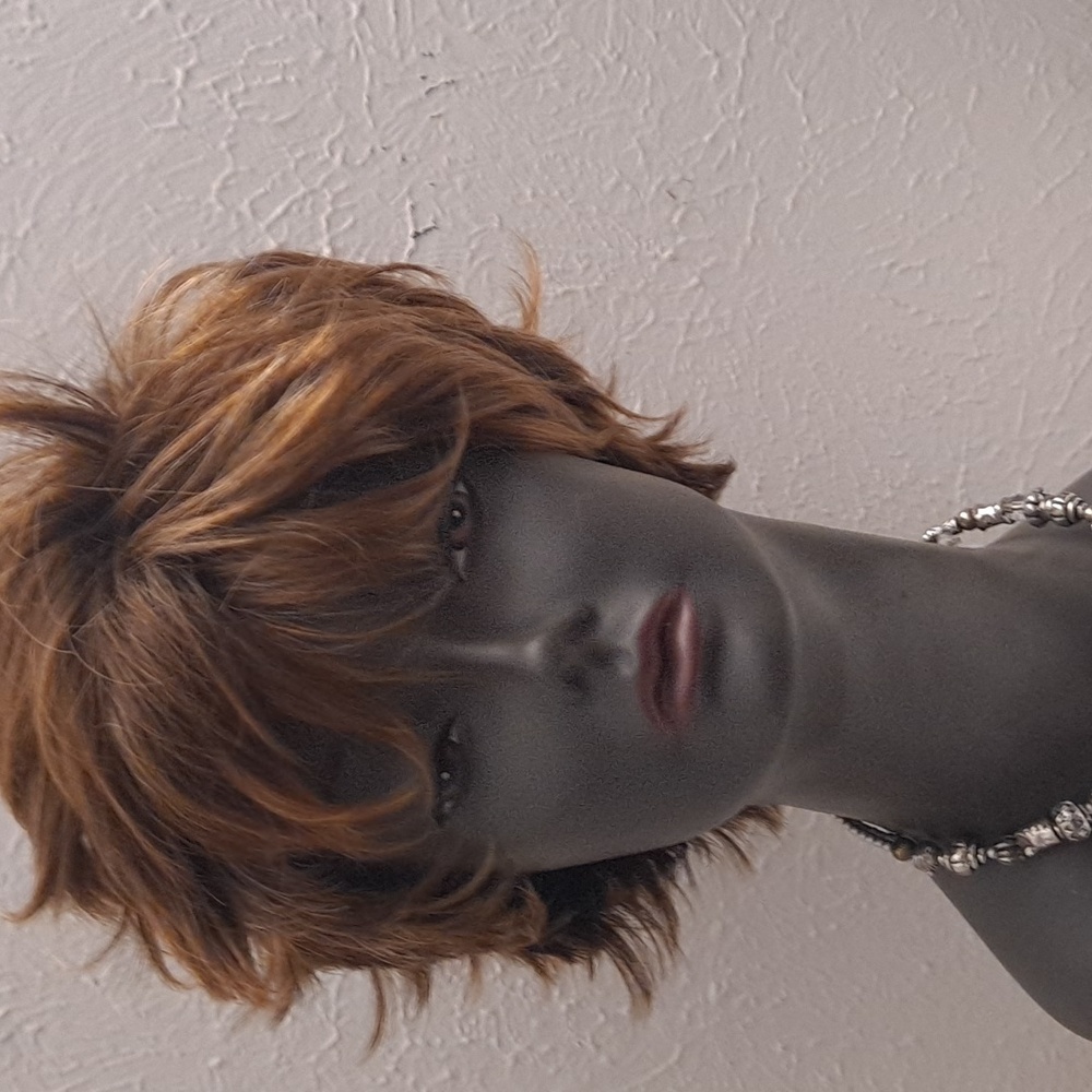 Brown and Tan Textured Wig with Tousled Layers